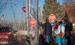 Demonstrators protest outside the Bishop Henry Whipple Federal Building in Minneapolis, Un...