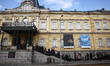 People queue to enter the National Art Gallery building in Sofia, Bulgaria on February 15,...