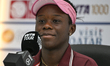 DOHA, QATAR – FEBRUARY 14: Runner-up Victoria Mboko of Canada addresses the media during...