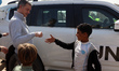 Alexander De Croo, Administrator of the United Nations Development Programme (UNDP), chats...