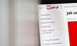 The official government website of Poland is displayed on a computer screen in Krakow, Pol...