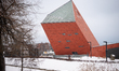 The Museum of the Second World War is seen from Most Wapienniczy in winter conditions in G...