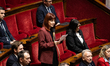 Tiffany Joncour, deputy of the Rassemblement National parliamentary group, RN, speaks duri...