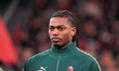 Rafael Leao plays for AC Milan against Como 1907 in Serie A at Giuseppe Meazza Stadium in...