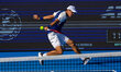 Brandon Nakashima of the USA plays against Coleman Wong of Hong Kong during their match on...