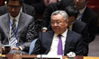 Fu Cong Ambassador to the UN from China listens during the United Nations Security Council...