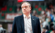 Mikko Larkas, head coach of Trefl Sopot, is seen during the basketball game between Energa...