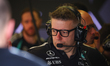 Peter Bonington, a track engineer for the Mercedes-AMG Petronas F1 Team, participates in t...