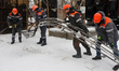 Workers from Kharkivoblenerho brave low temperatures as they repair and restore an energy...