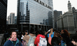 Students from Intrinsic Downtown Campus stop classes to protest in the streets of Chicago,...