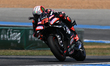 Marco Bezzecchi of Aprilia Racing participates in the Thailand Official MotoGP Test 2026 a...