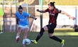 Margherita Monnecchi of S.S. Lazio and Monica Renzotti of A.C. Milan Femminile are in acti...