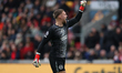 Bart Verbruggen of Brighton & Hove Albion celebrates as his side scores during the Premier...