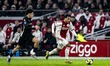 AFC Ajax Amsterdam defender Owen Wijndal plays during the match between AFC Ajax Amsterdam...