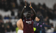 El Hadji Malick Diouf of West Ham United applauds fans after the final whistle during the...