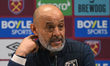 Nuno Espirito Santo, manager of West Ham United, talks to the press after the game during...