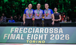 Referees receive awards after the final match between EA7 Emporio Armani Milano and Bertra...
