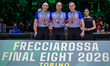 Referees receive awards after the final match between EA7 Emporio Armani Milano and Bertra...