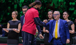 The medal presentation for EA7 Emporio Armani Milano occurs after their victory in the fin...