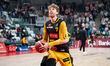Szymon Nowicki warms up before the basketball game between Energa Trefl Sopot and Gornik Z...