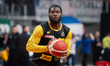 Dylan Addae-Wusu warms up before the basketball game between Energa Trefl Sopot and Gornik...