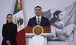 Omar Garcia Harfuch, Secretary of Security and Citizen Protection, accompanies Claudia She...