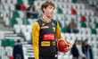 Szymon Nowicki warms up before the basketball game between Energa Trefl Sopot and Orlen Za...