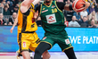 Phil Fayne plays during the basketball game between Energa Trefl Sopot and Orlen Zastal Zi...