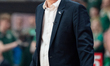 Mikko Larkas, head coach of Trefl Sopot, is seen during the basketball game between Energa...