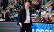 Mikko Larkas, head coach of Trefl Sopot, is seen during the basketball game between Energa...