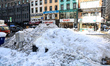 Piles of snow line Sixth Avenue in New York, United States, on February 24, 2026. (Video:...