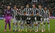 Newcastle United line up prior to the UEFA Champions League Knockout Play-off Second Leg m...