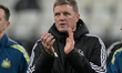 Eddie Howe manages Newcastle United FC during the UEFA Champions League Knockout Play-off...