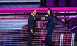 Carlo Conti and Laura Pusini attend the 76th Sanremo Music Festival 2026 at Teatro Ariston...