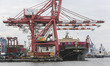 A general view of Jakarta International Container Terminal at Tanjung Priok Port in Jakart...