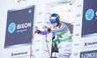 Emma Aicher gets ready to start in the women's alpine skiing downhill during the training...