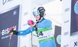 Nadia Delago gets ready to start in the women's alpine skiing downhill during the training...