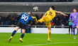 Nikola Krstovic takes a penalty during the UEFA Champions League KO play-offs, 2nd leg foo...