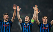 Atalanta BC players express joy for winning the UEFA Champions League 2025/26 League Knock...