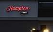 Hampton by Hilton logo is seen in Warsaw, Poland on February 25, 2026. 