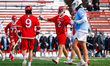 Colin Kelly of the Rutgers Scarlet Knights celebrates during an NCAA men's lacrosse game a...