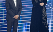 Carlo Conti and Laura Pausini attend the 76th Sanremo Music Festival 2026 at Teatro Aristo...