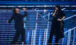 Laura Pausini and Lillo attend the 76th Sanremo Music Festival 2026 at Teatro Ariston in S...
