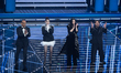 Carlo Conti, Laura Pausini, Lillo, and Pilar Fogliati attend the 76th Sanremo Music Festiv...