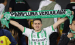Atletico Nacional fans attend the match between Independiente Santa Fe and Atletico Nacion...