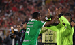 Alfredo Morelos of Atletico Nacional celebrates a goal during the match between Independie...
