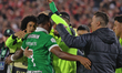 Alfredo Morelos of Atletico Nacional celebrates a goal during the match between Independie...