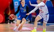 Julia Wysocka and Martyna Jasiulewicz play during the basketball game between Wisla Krakow...