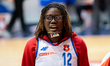 Ja'Leah Williams is seen during the basketball game between Wisla Krakow and VBW Gdynia in...