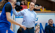 Martins Zibarts, head coach of VBW Gdynia, is seen during the basketball game between Wisl...